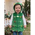 thumbnail image 4 of RUINIXCW Toddler Baby Girl Christmas Tree Costume Kids Fall Winter Warm Vest Jacket Little Girl Boy Star Pompom Sleeveless Zipper Hoodie Jacket Coat, 4 of 10