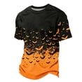 thumbnail image 6 of Halloween Corduroy Shirt for Men Spooky Bat Print Short Sleeve Graphic Tees Halloween Costumes Orange 3XL, 6 of 7