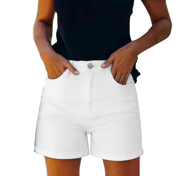 BUIGTTKLOP Denim Shorts for Women High Waisted Jeans Shorts Wide Leg Summer Shorts with Pockets