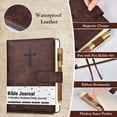 thumbnail image 2 of Bible Journal PAPEJOON de piel para hombre con rastreador de la Biblia, color marrón, 2 of 7