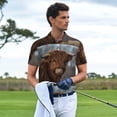 thumbnail image 6 of Vsdgher Yak Print Men's Short Sleeve Stretch Polo Shirt, Moisture-Wicking Performance Polo Shirt, 6 of 8