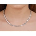 thumbnail image 3 of Femme Jam 925 Sterling Silver Cubic Zirconia Single Line Solitaire Tennis Necklace Set for Women, 3 of 9
