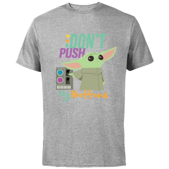 Star Wars The Mandalorian The Child Don't Touch My Buttons - Short Sleeve Cotton T-Shirt for Adults - Customized-Athletic Heather