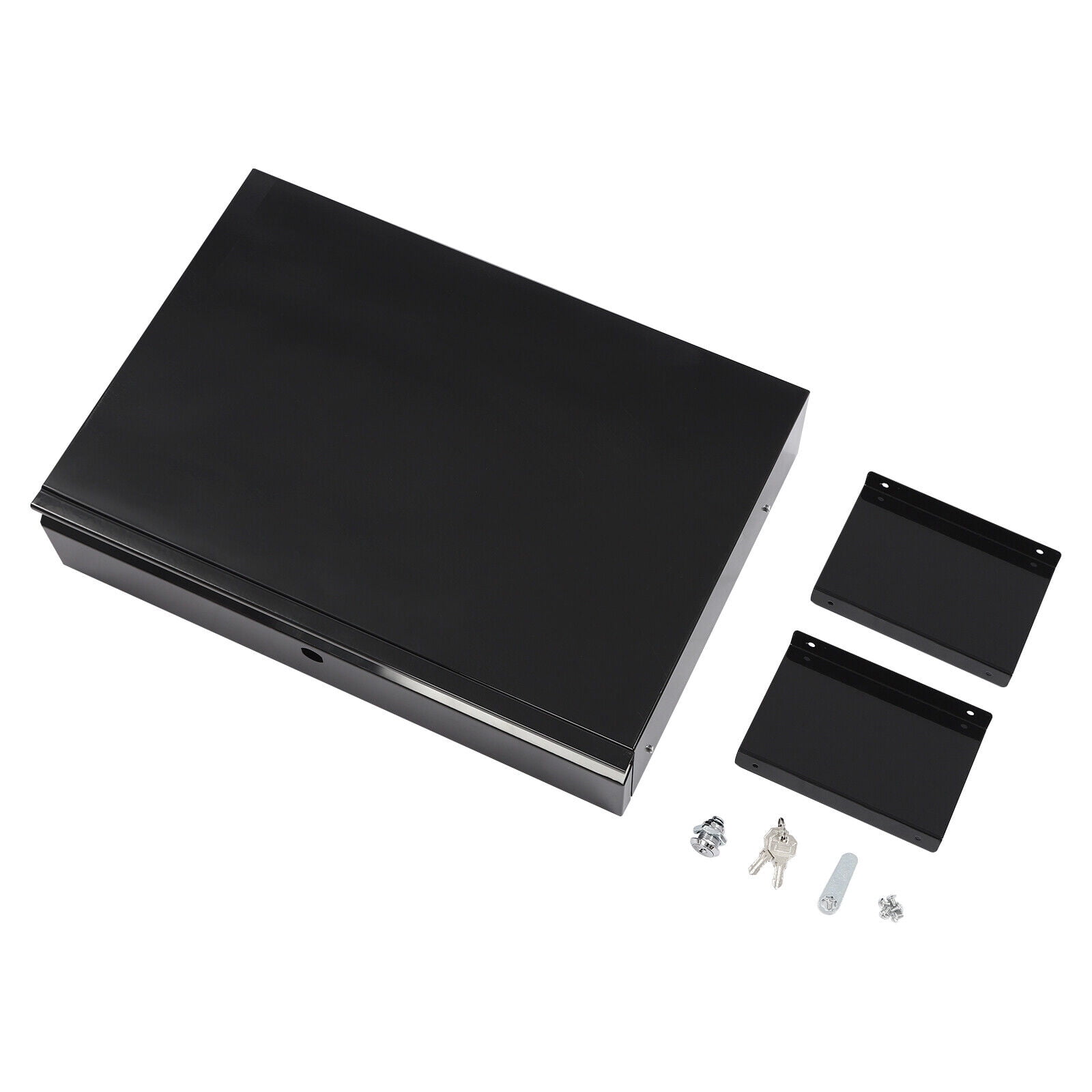 Under Desk Mounted Sliding Pull-out Drawer, Drawer Storage Organizer, Modern Pull-out Drawer Black Rectangular
