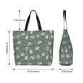 thumbnail image 6 of Bingfone Canvas Tote Bag For Women With Inner Pocket Aesthetic Cute Shopping Tote Bags Reusable Grocery Bags-Hedgehogs And Flowers, 6 of 9