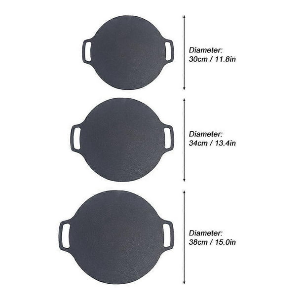 Nonstick BBQ Grill Pan Stovetop Baking Tray Comal with Metal Handles for Indoor Outdoor Barbecue Picnics
