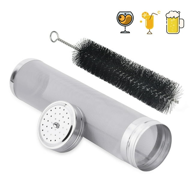 Filtro De Malla Para Elaboracia De Cerveza, Cartucho De Acero Inoxidable Con Cepillo De Limpieza Para Elaboracia De Bebidas, 29cm De Altura