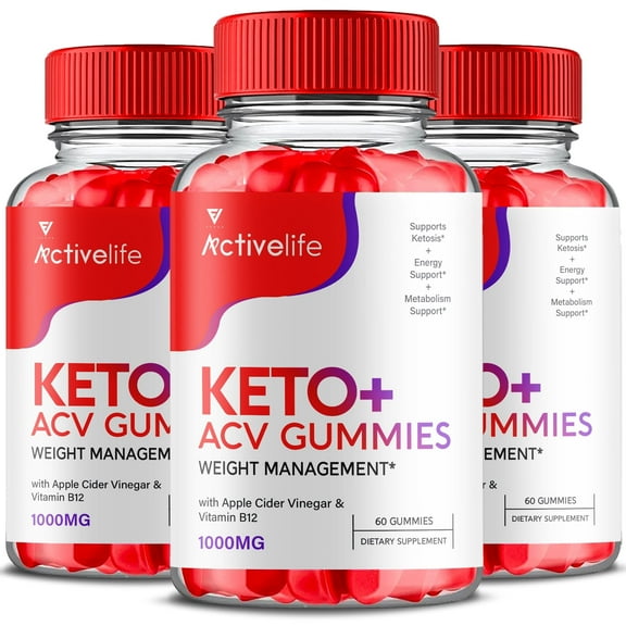 (3 Pack) Activelife Keto   ACV 1000mg Gummies Vitamin B12 Vitamin B6 Advanced Formula Reviews Active Life Gummy (180 Gummies)