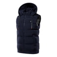 thumbnail image 1 of Chaleco de Calefacción Recargable USB, Chaleco de Temperatura Ajustable, Chaleco Cálido de Invierno, Chaleco Con Capucha Azul Oscuro, Para Hombres y Mujeres, Debe Tener Ropa de, 1 of 8