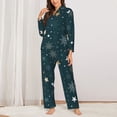 thumbnail image 2 of Balery Christmas Snowflake Conjunto de Pijama con Estampado para Mujer, Conjunto de Dos Piezas con Manga Larga, Ropa de Dormir Suave con Bolsillos, Pijamas Cómodos-Small, 2 of 7