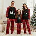 thumbnail image 2 of REORIAFEE Family Pajamas Matching Sets Christmas 2 Piece Loungewear Long Sleeve Top and Pant Plaid Soft Lightweight Sleepwear Black S-2XL, 2 of 5