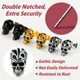 thumbnail image 4 of FaithHeart Skull Earrings for Men Stainless Steel Punk Stud Earrings Gothic Skeleton Halloween Jewelry Gift for Dad Fathers Day, 4 of 10