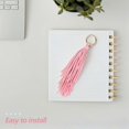 thumbnail image 2 of Fashion Car Pendant Keychain Women Handbag Key Chain Ring Holder Charm PU Leather Tassels Bag Accessories (Pink), 2 of 3