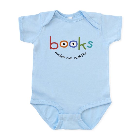 CafePress - Books Make Me Happy Infant Bodysuit - Baby Light Bodysuit, Size Newborn - 24 Months