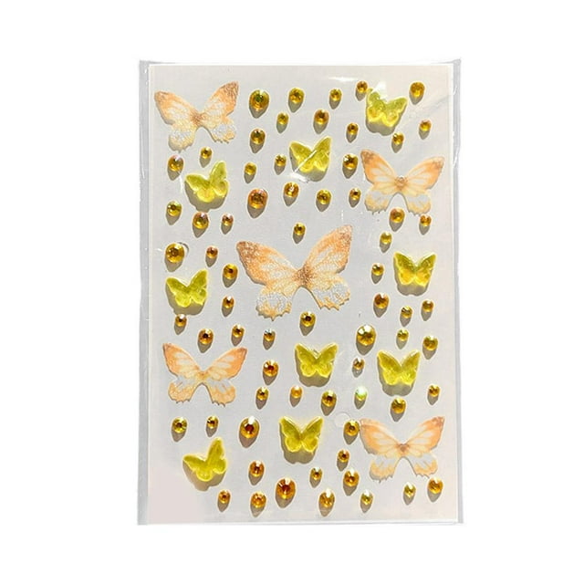 Butterfly Makeup Facial Stickers for Kids & Adults, Decorative Face Decals, Assorted Colors, Gentle Adhesive, Long-Lasting Wear, Themed Costume Accessory