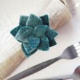 thumbnail image 4 of The Curated Nomad  Thrift Handmade Felt Succulent Napkin Rings (Set of 4) Multi Succulent, 4 of 5