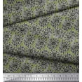 thumbnail image 2 of Soimoi Poly Georgette Fabric Leaves & Floral Block Fabric Prints by Yard 52 Inch Wide, 2 of 3