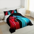 thumbnail image 3 of Manfei Gamer Gaming Full Size Comforter Sets,Modern Gamepad Bedding Comforter Set,Blue Red Black Bedding Sets For Teens,Breathable Home Decor Reversible,3-Piece, 3 of 8