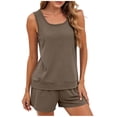 thumbnail image 2 of gbyLJF Short Sets for Women Sleeveless Tank Top and Shorts Sweatsuit Casual Outfits for Women 2 Piece Sets, 2 of 7