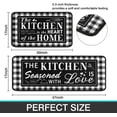 thumbnail image 3 of 2 Piece Buffalo Plaid Black and White Kitchen Rug Set, Home Kitchen Sink Rugs and Mats Non Skid Washable Absorbent Microfiber Kitchen Floor Decor Carpet 17" x 47"+17" x 30" Tapetes para Cocina, 3 of 5