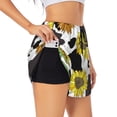 thumbnail image 2 of Bixox Women's Sunflowers Country pattern 2 in 1 Running Shorts - Lightweight Athletic Workout Gym Yoga Shorts Liner with Pockets - Large, 2 of 7