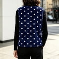 thumbnail image 6 of GUACER Womens Polka Dot Fleece Vest V Neck Cropped Loose Sleeveless Casual Jacket for Fall Winter, 6 of 6