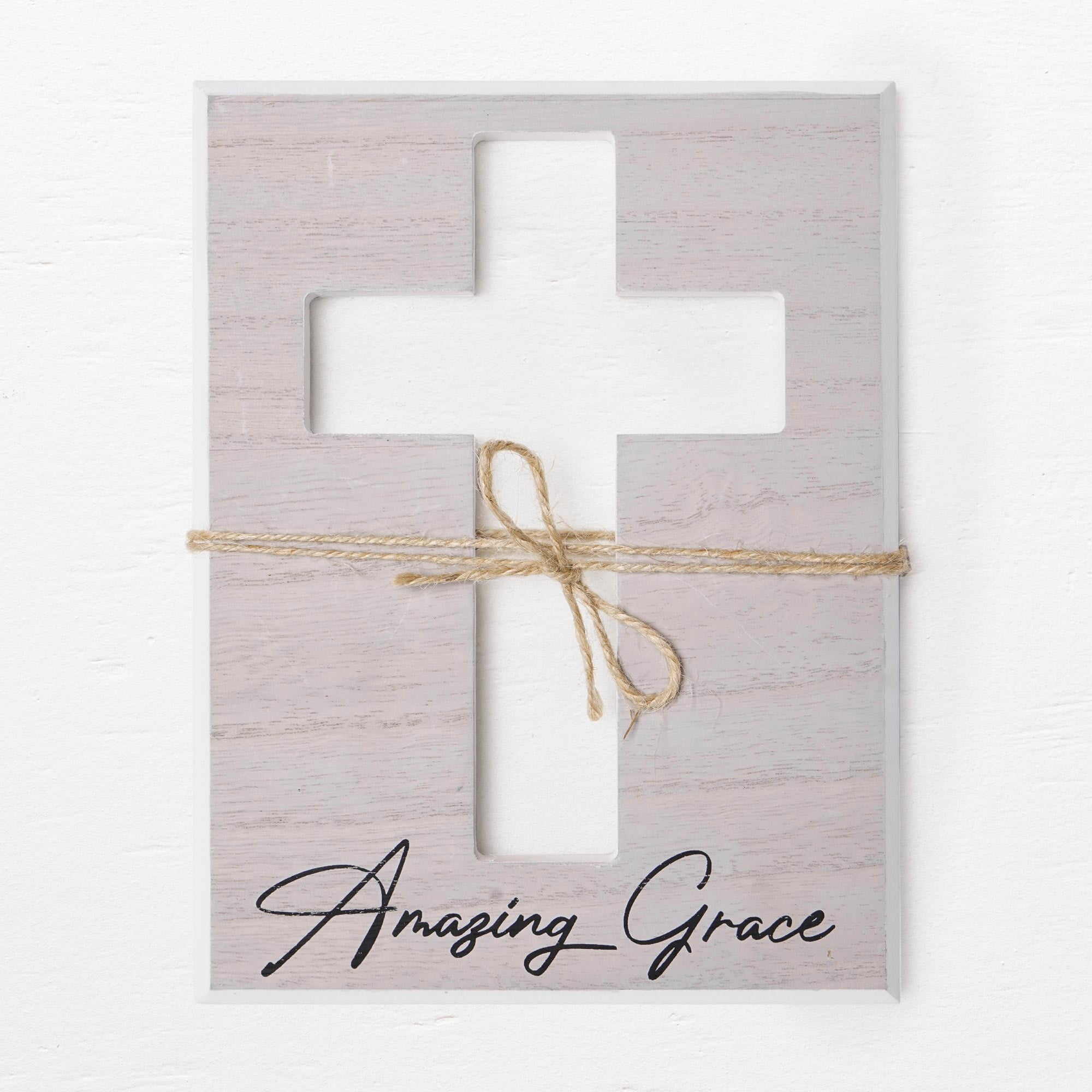 (2 pack) Crystal Art Gallery Amazing Grace Typographic Cross Wood Wall Plaque Art - 8" x 6"
