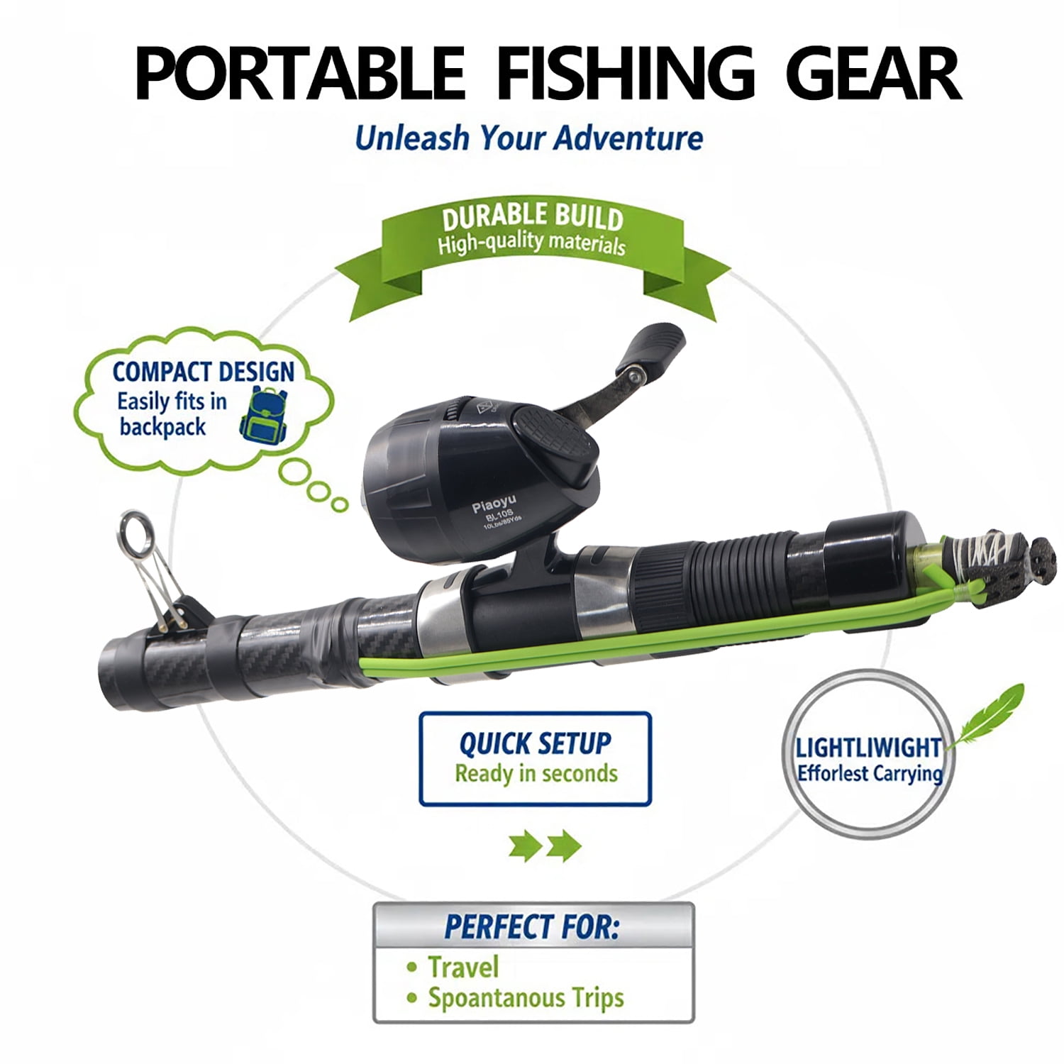 Piaoyu Fishing Catapult Rod,Upgraded Catapult Fishing Rod with Slingshot Fishings Reel for Long-Casting, Durable & Lightweight for Freshwater/Saltwater Fishing