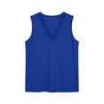 thumbnail image 4 of ClodeEU Women's Slub Cotton Double Layer Spaghetti Strap Tank Top ,V Neck Casual Sleeveless Blouse Blue,Womens Plus L, 4 of 7