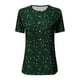 thumbnail image 2 of Camisa de mujer Top Tee Cuello redondo Casual Manga corta Blusa de poliéster para primavera verano Tipo 5 S, 2 of 4