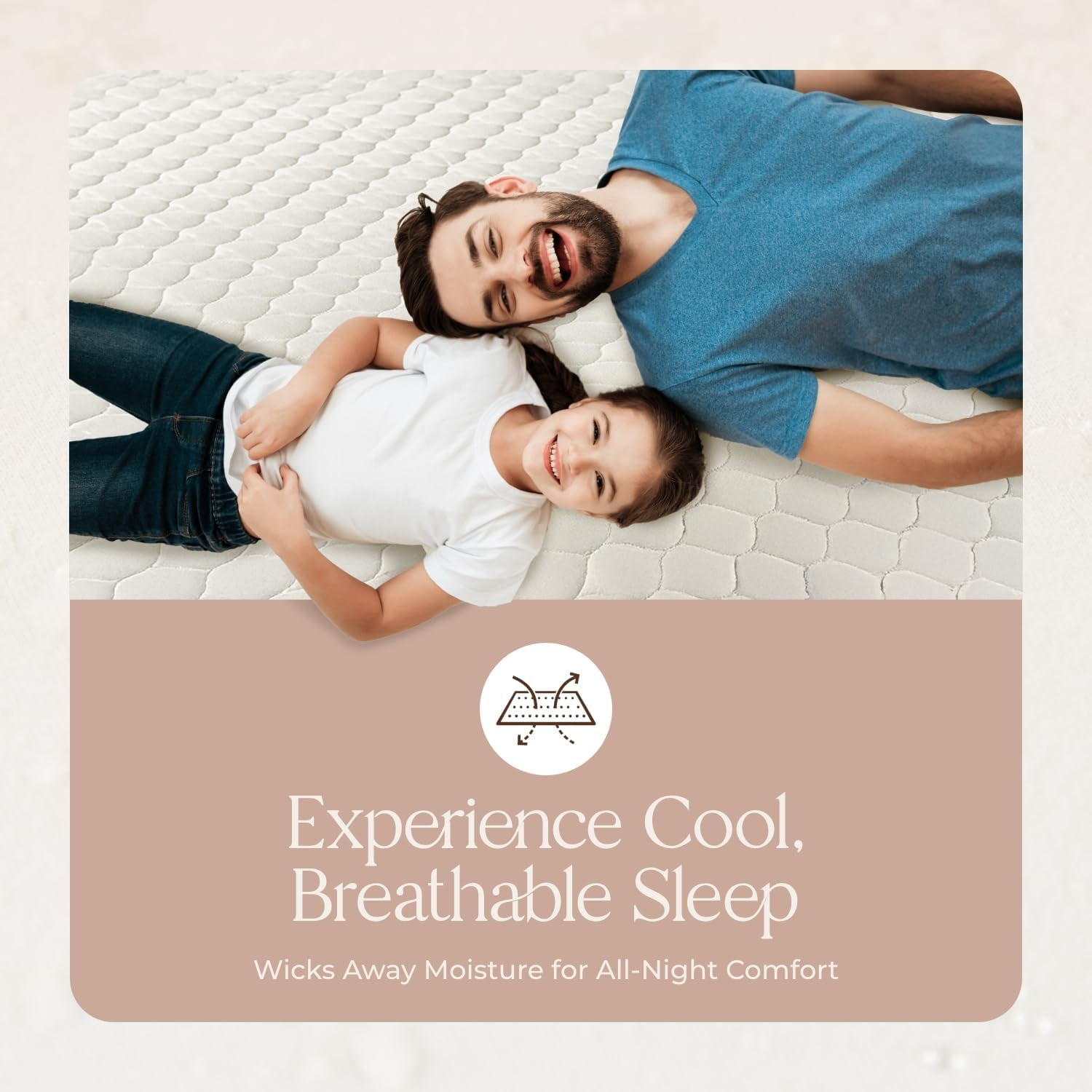 Whisper Organics 100% Cotton Organic Mattress Protector, 300TC Mattress Pad, Full size, Ivory