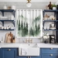 thumbnail image 2 of Foggy Forest Kitchen Curtains 63 Inch Length, Green Mist Mountain Natural Landscape Grommet Top Bedroom Living Room Curtains, Light Filtering Cafe Curtain Drapes 2 Panels Set 84''x63'', 2 of 9