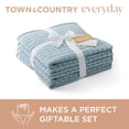thumbnail image 2 of TOWN & COUNTRY EVERYDAY 4-Piece Textured Windowpane Washcloth Set, 13"x13", 100% Cotton, Plush & Absorbent 550GSM, Aqua Blue, 2 of 8