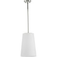 thumbnail image 3 of Progress Lighting Clarion 1-Light Pendant, Polished Nickel, Etched Glass Shade, 3 of 14
