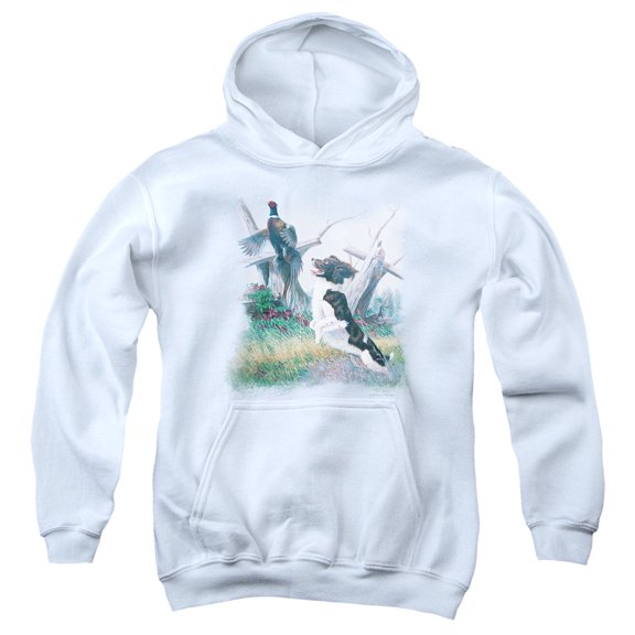 Wildlife SpRinger T-Shirt With Pheasant Youth Pullover Hoodie Sweatshirt White