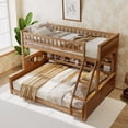thumbnail image 6 of Twin XL over Queen Bunk Bed with Integrated Shelving, Color-Changing Lights & Pegboard for Bedroom,Brown, 6 of 26