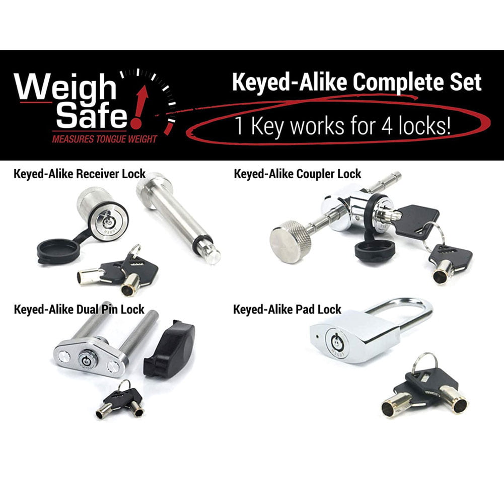 WEIGH SAFE 180 Hitch SS Edition 8in Drop Hitch/3in Shank 8K/21K GTWR Ball  Mount with Keyed Alike 4 Lock Set (LTB8-3-SET) - Walmart.com
