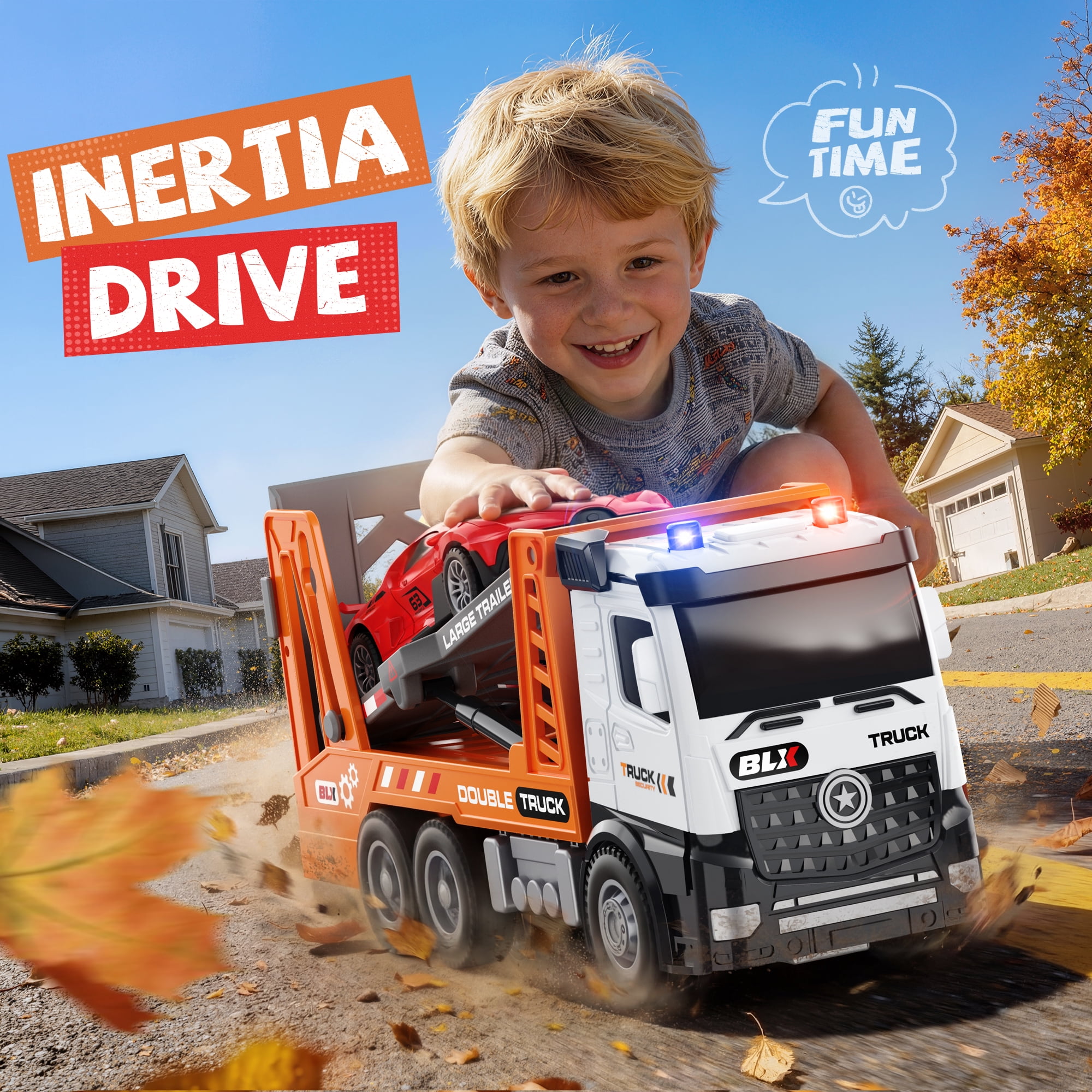 Gelomee Tow Truck Toys For 2 3 4 5 Year Old Boys, 4 Pack 7" Realistic Lights and Sounds, Trucks For Toddlers 2-4 Years, Gifts For 3 4 Year Old Boys, Toddler Boy Toys, Ideals 2 3 4 Year Old Boy Birthd