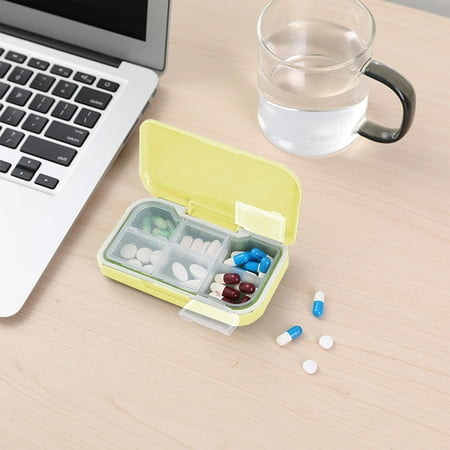 

kchsji Portable Drying 6 Compartments Double-layer Sealing Ring Portable Vc Storage Box Yellow