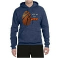 thumbnail image 2 of Wild Bobby, Basketball Fingerprint It's In My DNA, Sports, Unisex Graphic Hoodie Sweatshirt, Vintage Heather Navy, 3X-Large, 2 of 5