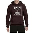 thumbnail image 2 of Wild Bobby Jesus Is Coming Are You Ready? Inspirational/Christian Unisex Graphic Hoodie Sweatshirt, Brown, Medium, 2 of 5