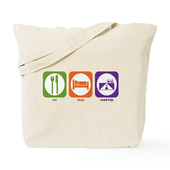 CafePress - Eat Sleep Road Trip Tote Bag - Unisex Canvas Tote Bag, Beige, 1-Piece