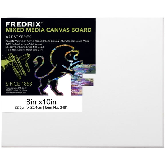 FREDRIX Artist Series Primed Mixed Media Archival Canvas Board, 8" x 10"