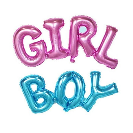 

AnnoDeel 2 pcs BOY DHF10 GIRL Letter Balloons 40 *14 inch One-piece Alphabet Baby Foil Balloons for Baby Birthday Party Decorations