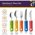 thumbnail image 4 of Special Supplies 5-Piece Adaptive Utensil Set Stainless Steel Flatware, Multicolor, 4 of 8