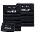 thumbnail image 4 of White Classic Bleach Safe Black Makeup Towels - Luxury Ultra Soft Cotton Face Makeup Washcloth for Make up Removal, Home Bathroom Black Cloth Face Towels 12 pack, Black, 4 of 8