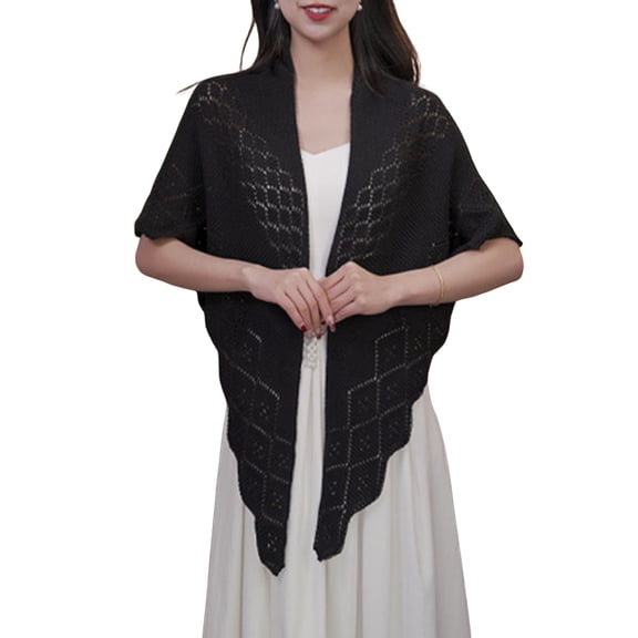 Meoldis Women's Lightweight Knit Shawl with Fringe Design - Versatile Open Knit Wrap, Cozy Solid Color Shawl Cardigan for Everyday Wear