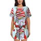 thumbnail image 1 of Balery Funny Christmas Gnome Conjunto de Pijama para Mujer con Estampado, Dos Piezas de Manga Corta y Shorts, Ropa de Dormir Suave con Cuello Redondo y Bolsillos-Medium, 1 of 6
