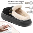 thumbnail image 5 of Northblanc Women's Cozy Faux Fur Lined Slippers Buckle Non-Slip Comfortable Warm Platform House Shoes Indoor/Outdoor, 5 of 9