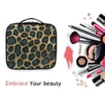 thumbnail image 6 of FORMRS Travel Makeup Bag Large Capacity Train Case Cosmetic Organizer with Adjustable Dividers, Green Leopard Pattern, 6 of 8